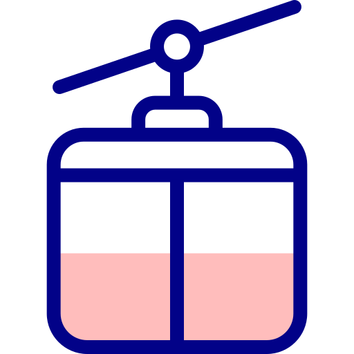Cable car cabin Detailed Mixed Lineal color icon