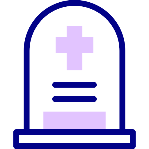 cementerio Detailed Mixed Lineal color icono