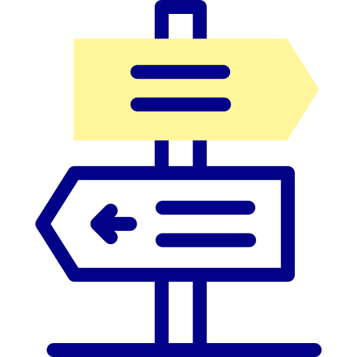 segnale di direzione Detailed Mixed Lineal color icona