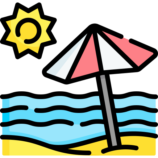 해변 Special Lineal color icon