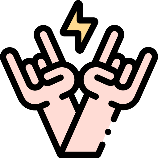 Rock and roll Detailed Rounded Lineal color icon