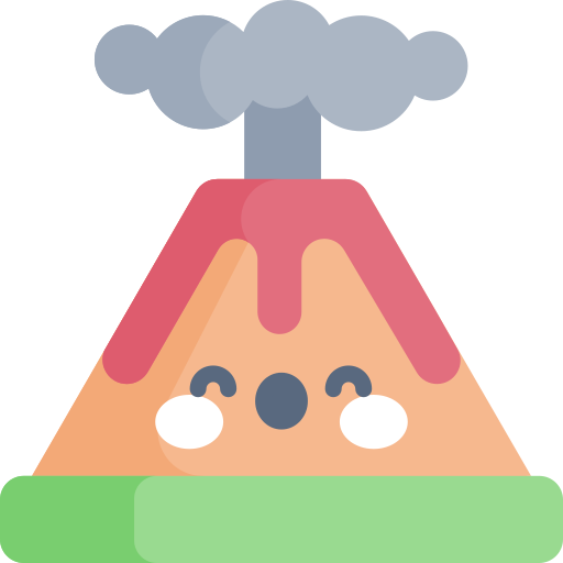 Volcano Kawaii Flat icon