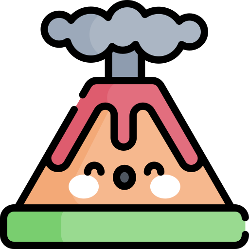 火山 Kawaii Lineal color icon
