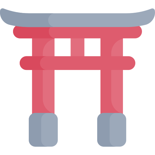 japońska brama Kawaii Flat ikona