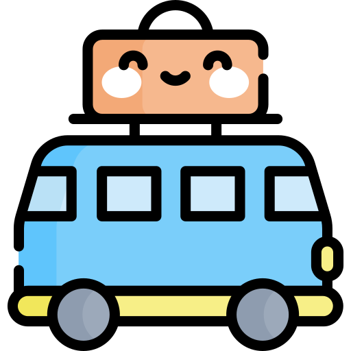 소형 버스 Kawaii Lineal color icon