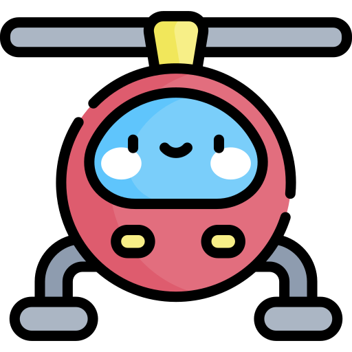Helicopter Kawaii Lineal color icon