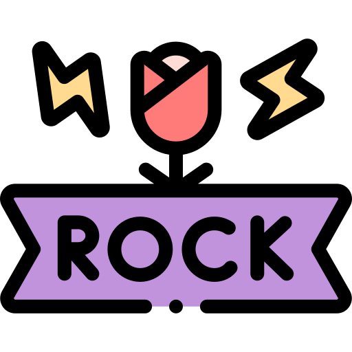 Rock and roll Detailed Rounded Lineal color icon