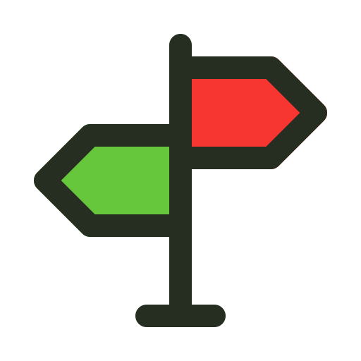 Direction sign Generic Outline Color icon