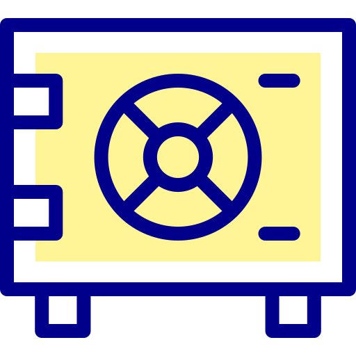 金庫 Detailed Mixed Lineal color icon