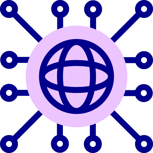Global network Detailed Mixed Lineal color icon