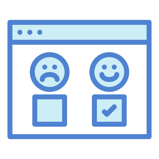 Satisfaction scale Generic Blue icon