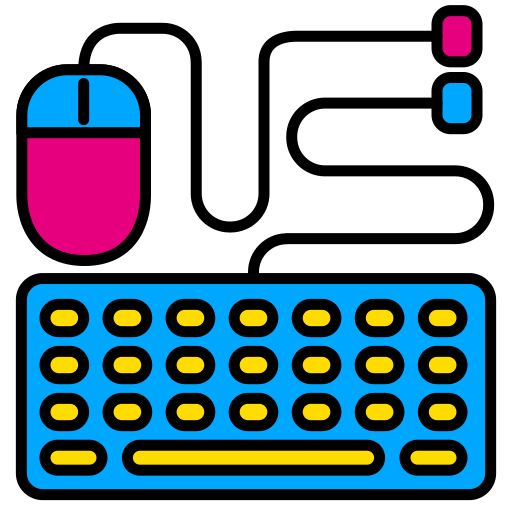 Клавиатура и мышь Generic Outline Color иконка
