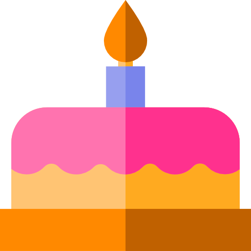 Birthday cake Basic Straight Flat icon