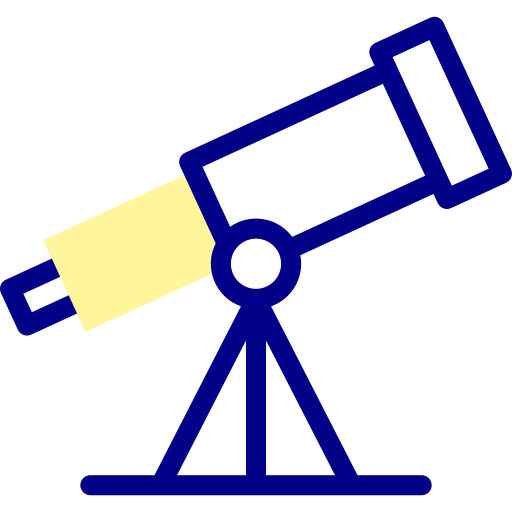 telescopio Detailed Mixed Lineal color icono