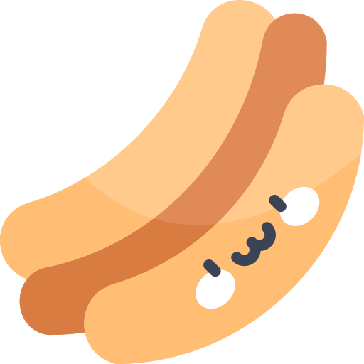 hot-dog Kawaii Flat Icône