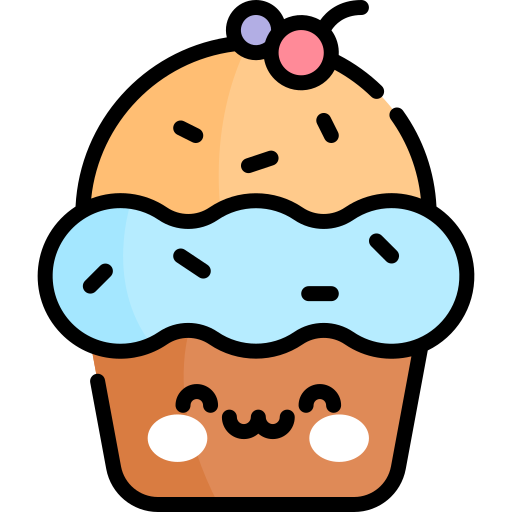 muffin Kawaii Lineal color Icône