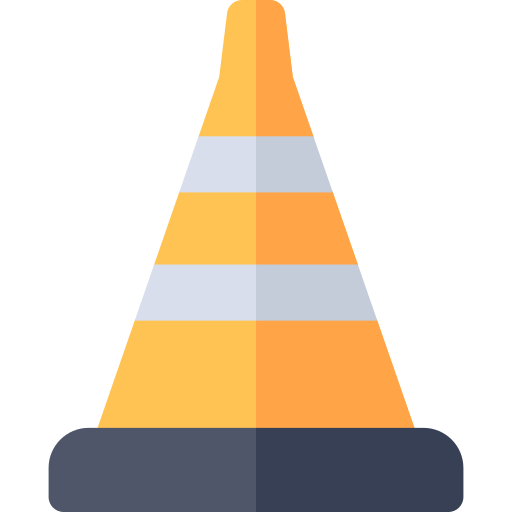 verkeerskegel Basic Rounded Flat icoon