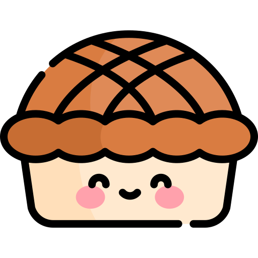 torta di mele Kawaii Lineal color icona