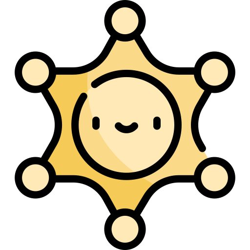 значок шерифа Kawaii Lineal color иконка