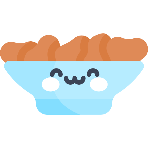 pollo frito Kawaii Flat icono