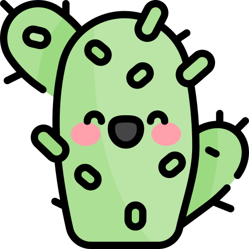 Cactus Kawaii Lineal color icon