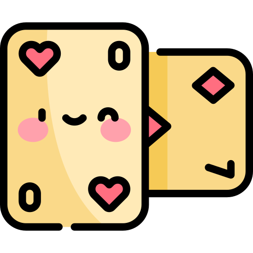 cartas de póquer Kawaii Lineal color icono