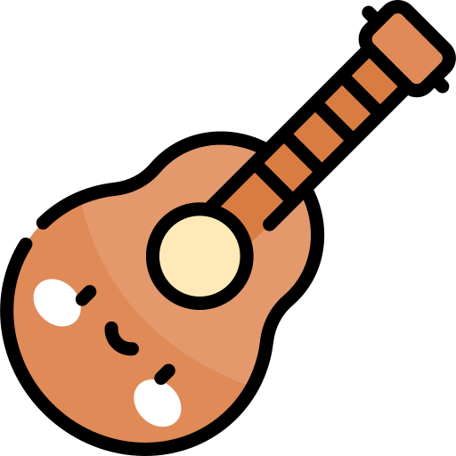 gitara Kawaii Lineal color ikona