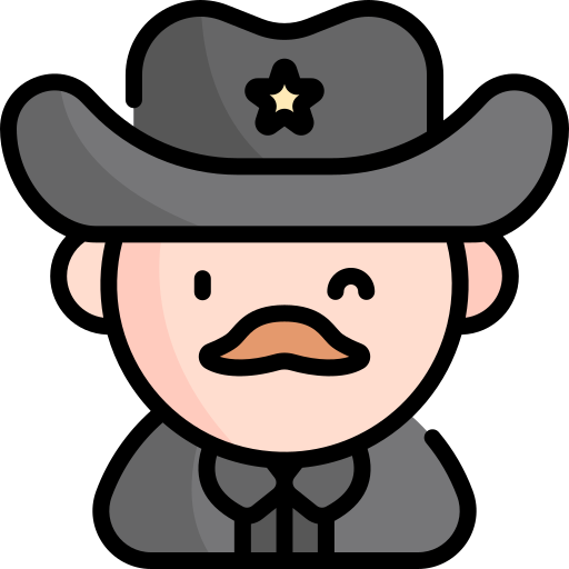 Sheriff Kawaii Lineal color icon