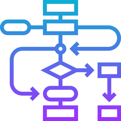 diagrama de flujo Meticulous Gradient icono