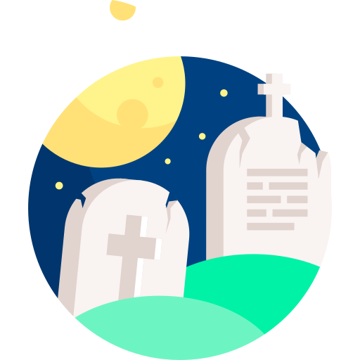 Cemetery Detailed Flat Circular Flat icon