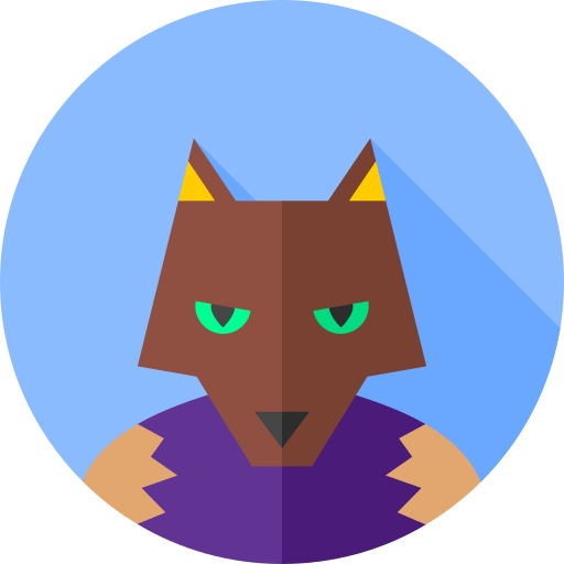Werewolf Flat Circular Flat icon