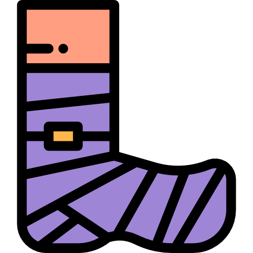 Broken leg Detailed Rounded Lineal color icon