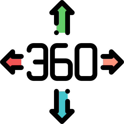 360도 Detailed Rounded Lineal color icon