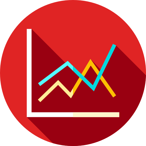 gráfico de linea Flat Circular Flat icono