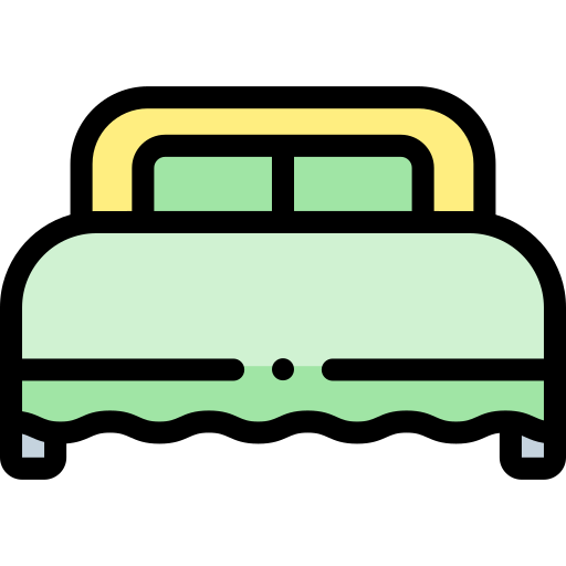 doppelbett Detailed Rounded Lineal color icon