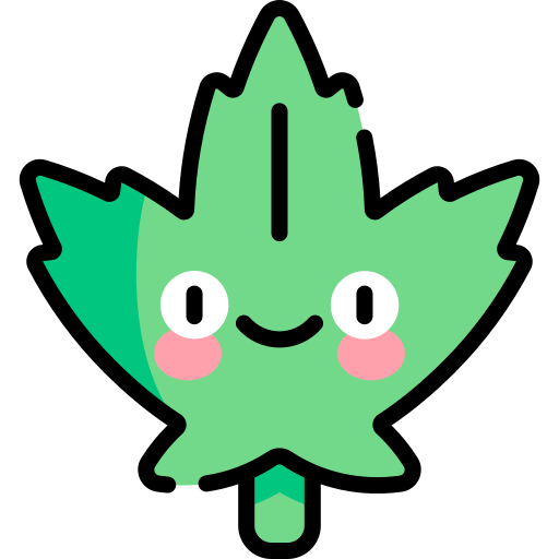 marijuana Kawaii Lineal color icono