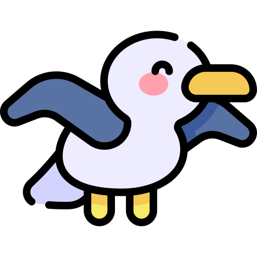 gaviota Kawaii Lineal color icono