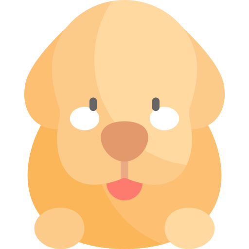 perro Kawaii Flat icono