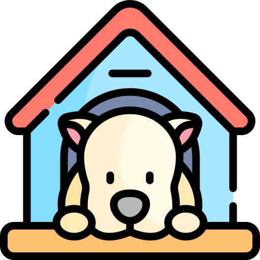cuccia per cani Kawaii Lineal color icona