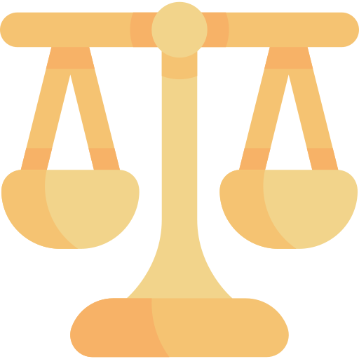 escala de justicia Kawaii Flat icono