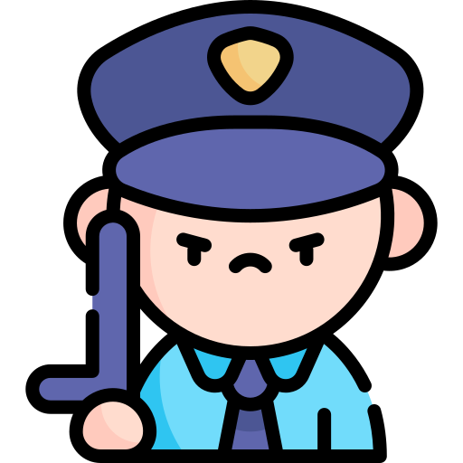 politie Kawaii Lineal color icoon
