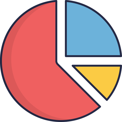 grafico a torta Dinosoft Lineal Color icona
