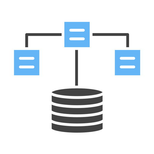 Distributed database Generic Blue icon