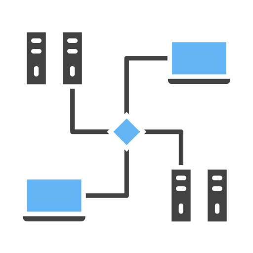 Grid computing Generic Blue icon