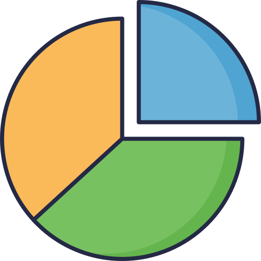 gráfico circular Dinosoft Lineal Color icono
