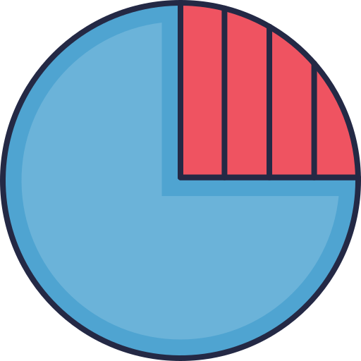 gráfico circular Dinosoft Lineal Color icono
