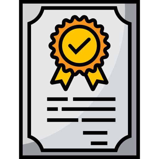 Guarantee certificate Generic Outline Color icon