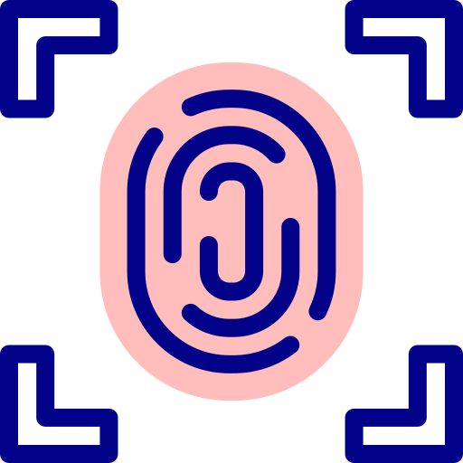 指紋スキャン Detailed Mixed Lineal color icon