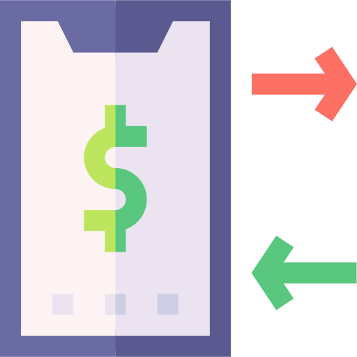 transferencia de dinero Basic Straight Flat icono