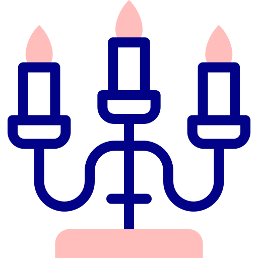 Candelabra Detailed Mixed Lineal color icon